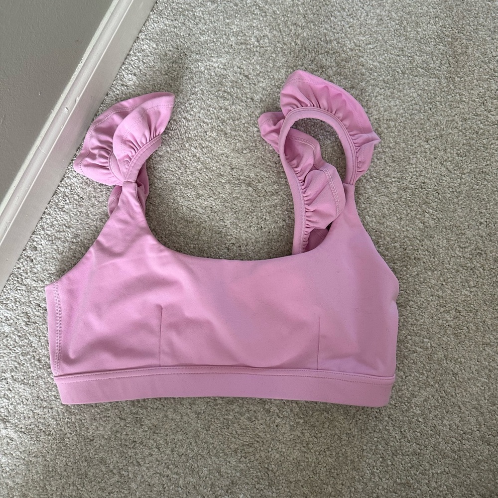Bubblegum Pink Romance Ruffle Bra Women's L - Picture 2 of 6